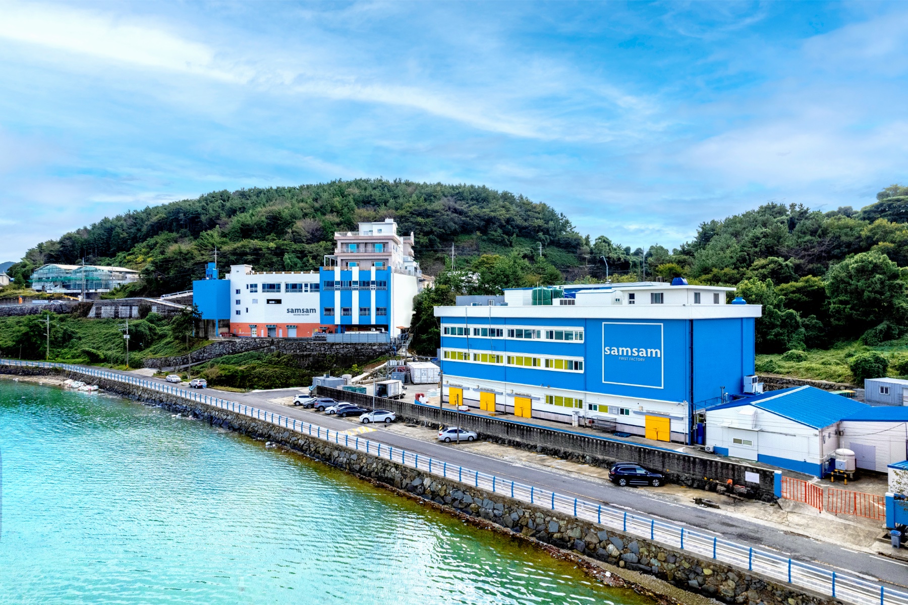Samsam factory buildings beside the waterfront